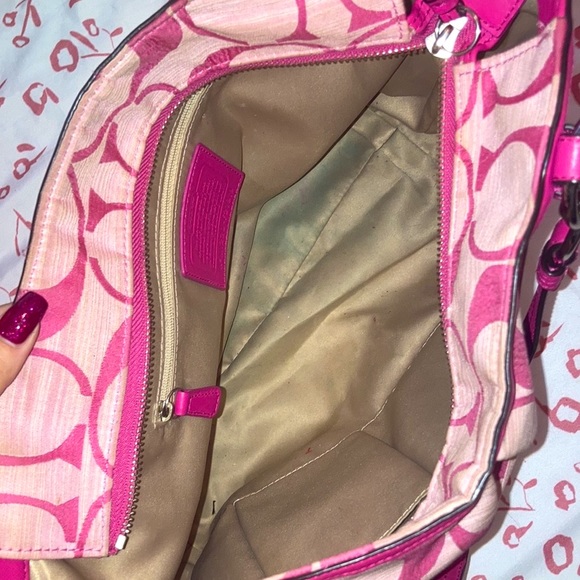 Coach Pink Magenta Y2k Alexandra Signature Chain Tote Bag - Picture 8 of 9